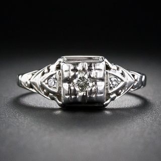 Petite Diamond Engagement Ring, 1940s - 5