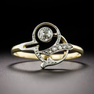 Petite Edwardian Scroll Diamond Ring - 2