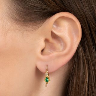 Petite Georgian Emerald and Diamond Earrings