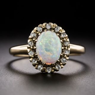 Petite Victorian Opal and Rose-Cut Diamond Ring - 1