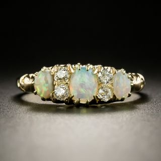 Petite Victorian Opal Three-Stone Ring - 1