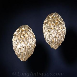 Pine Cone Clip Earrings