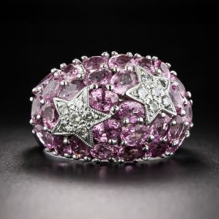 Pink Sapphire And Diamond Stars Ring - 2