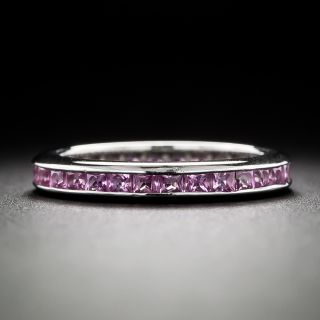 Pink Sapphire Eternity Band - Size 5 3/4 - 1