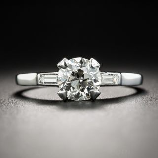 Platinum 1.05 Carat Vintage Engagement Ring - GIA K VS1 - 1