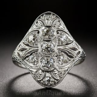 Platinum and Diamond Art Deco Dinner Ring