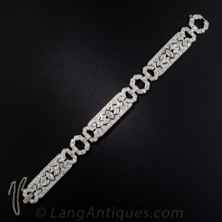 Platinum Art Deco Diamond Bracelet  - 2