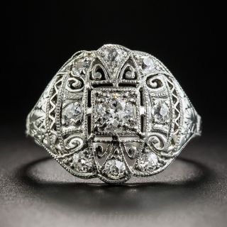 Platinum Art Deco Diamond 'Cigar Band' Ring