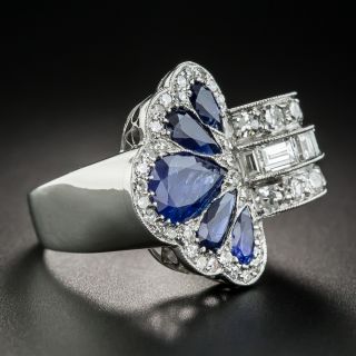 Platinum Art Deco Sapphire and Diamond Ring