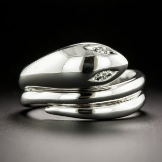 Platinum Diamond Snake Ring - 2