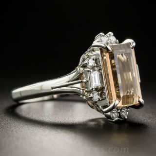Platinum Imperial Topaz and Diamond Ring