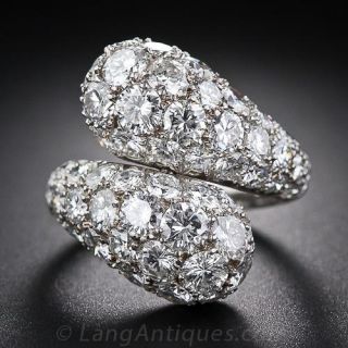 Platinum Pave Diamond Bypass Ring - 1