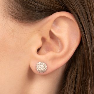 Pavé Diamond Dome Stud Earrings 