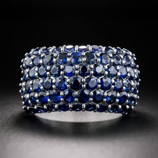 Wide Sapphire Band Ring - 3
