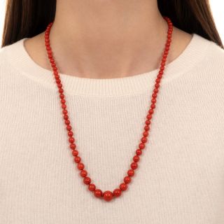 Red Coral Graduating Bead Strand