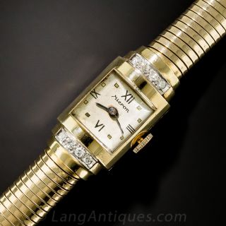Retro 14k Gold and Diamond Watch - 2