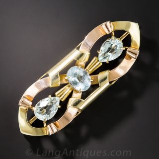 Retro Aquamarine Brooch by Sloan - 2