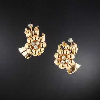 Retro Diamond Flower Earrings - 2