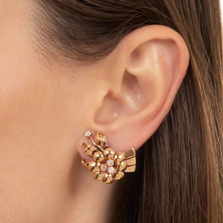 Retro Diamond Flower Earrings