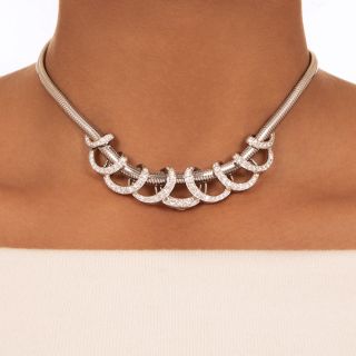 Retro Diamond Spiral Necklace