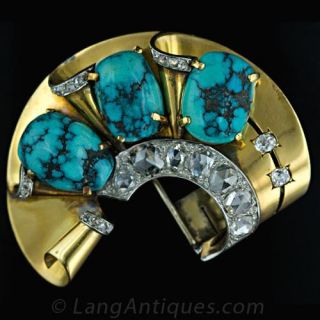 Retro French Turquoise and Diamond Suite