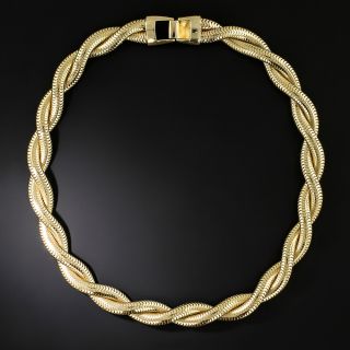 Retro Gold Twist Necklace - 2