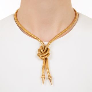 Retro Lariat Knot Necklace
