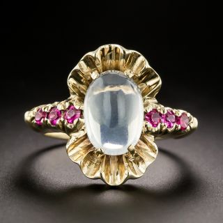 Retro Moonstone and Ruby* Ring - 2