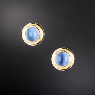 Retro Moonstone Cat's Eye Stud Earrings - 2