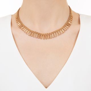 Retro Rose Gold Fringe Necklace