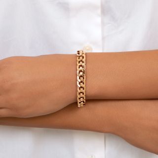 Retro Rose Gold Link Bracelet