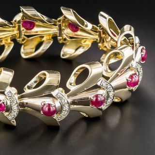 Retro Ruby and Diamond Bracelet