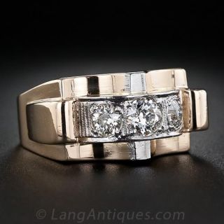Retro Three-Stone Diamond Ring