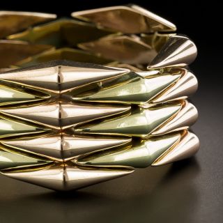 Retro Two-Tone Diamond Shaped Link Bracelet 