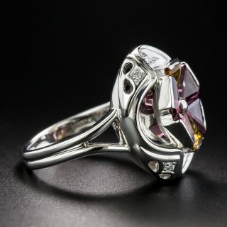 Rhodolite Garnet, Citrine and Diamond Ring