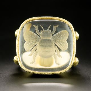 Rock Crystal Bee Ring by Elizabeth Locke - 2