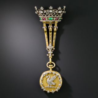 Royal Antique Diamond and Gemstone Brooch - 12