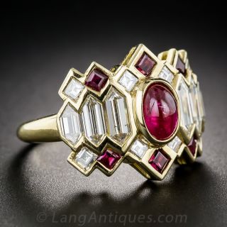 Ruby and Diamond Cocktail Ring