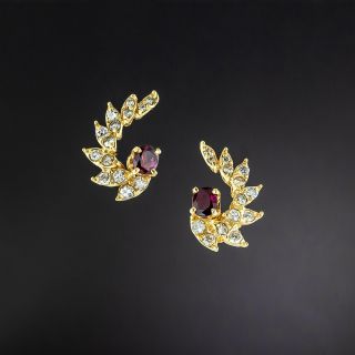  Ruby and Diamond Spray Earrings - 3