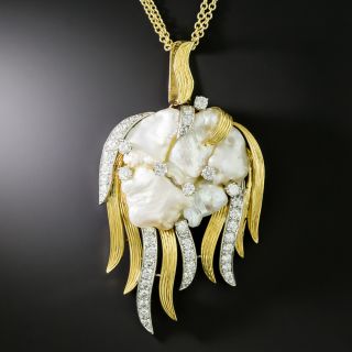 Ruser Freshwater Pearl And Diamond 'Jellyfish' Pendant Necklace/Brooch - 10