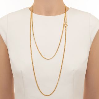 Russian Long Gold Chain Necklace