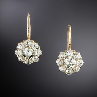 Russian (Victorian Style) Diamond Cluster Earrings - 2