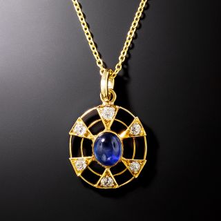 Sapphire and Diamond Pendant, Circa 1900 - 3