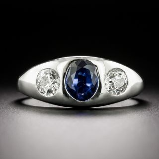 Sapphire and Diamond Three-Stone Ring, Circa 1930 - 2