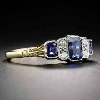 Sapphire and Diamond Vintage Style Ring