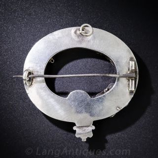 Scottish Silver and Agate Garter Brooch