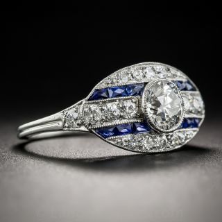 Shreve & Co Art Deco Diamond and Calibre Sapphire Ring 