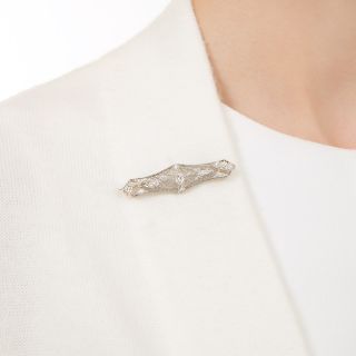 Small Art Deco Diamond Bar Pin