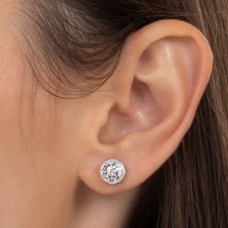 Small Art Deco Diamond Stud Earrings