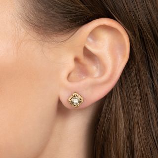 Art Deco Two-Tone Diamond Stud Earrings